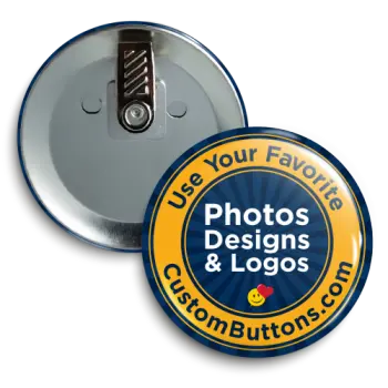3.5" Round Bulldog Clip Buttons