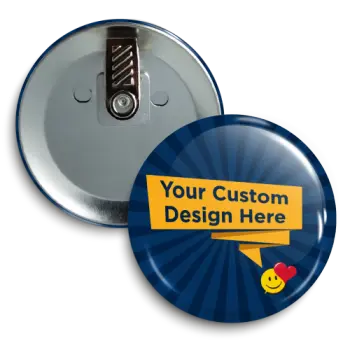 3" Round Bulldog Clip Buttons